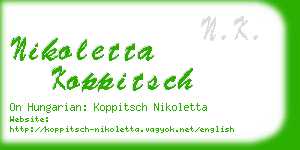 nikoletta koppitsch business card